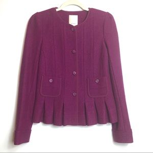 Anthropologie Elevenses Purple Wool Blazer 2